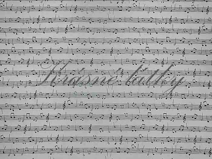 Bavlněná látka bílé noty v metráži - 100% bavlna, š. 160 cm, 120 g/m2, látky metráž