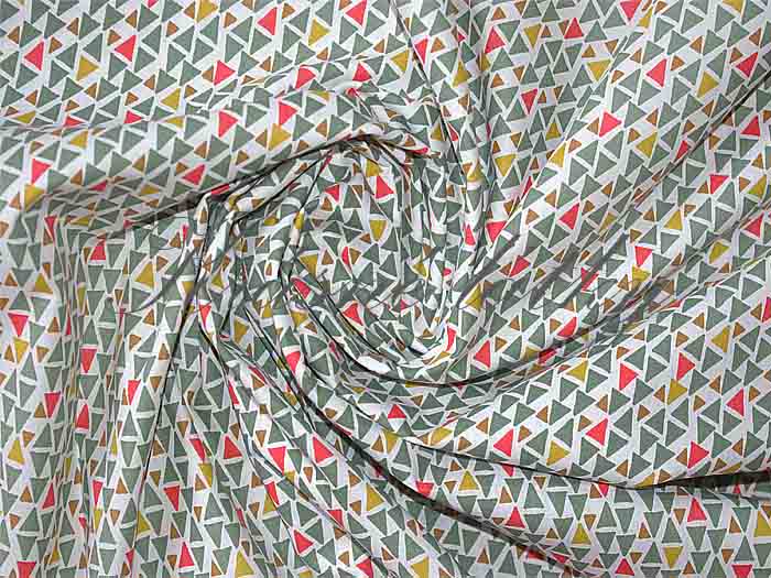 Bavlněná látka, vzor trojúhelník - 100% bavlna, š. 150 cm, 115 g/m2, látky metráž