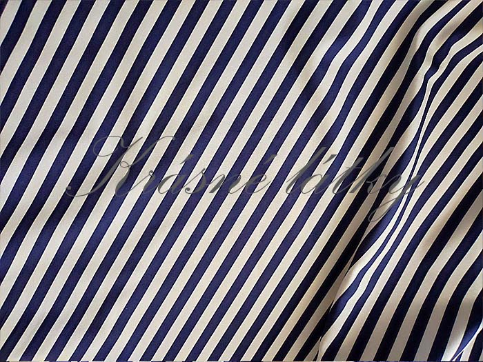 Tmavě modré pruhy, bavlněný úplet - 95 % bavlna, 5% elastan