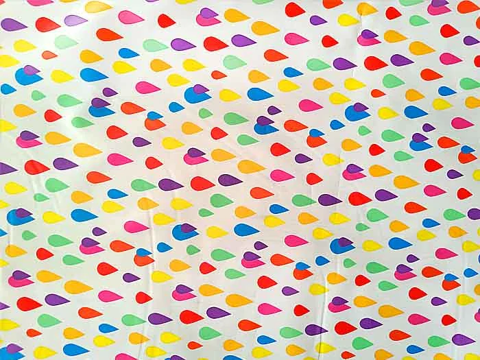 Barevné dešťové kapky, bavlněná látka, 100% bavlna, látky metráž