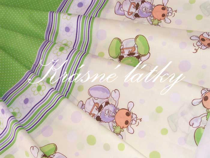 Miminko zelená kombinace - bavlněné plátno