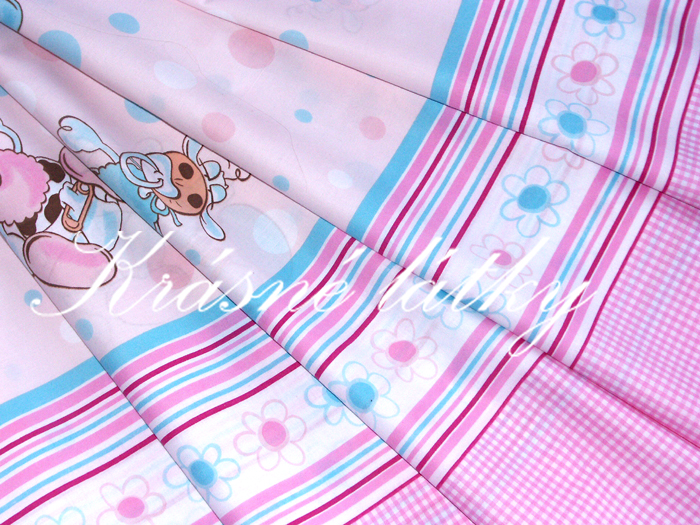 Miminko - růžová kombinace - 100% bavlněné plátno