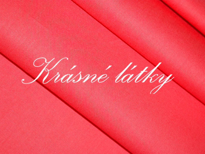 Korálově červená, Jahůdkové krásné velmi kvalitní bavlněné plátno v šíři 240 cm, příjemné na dotek