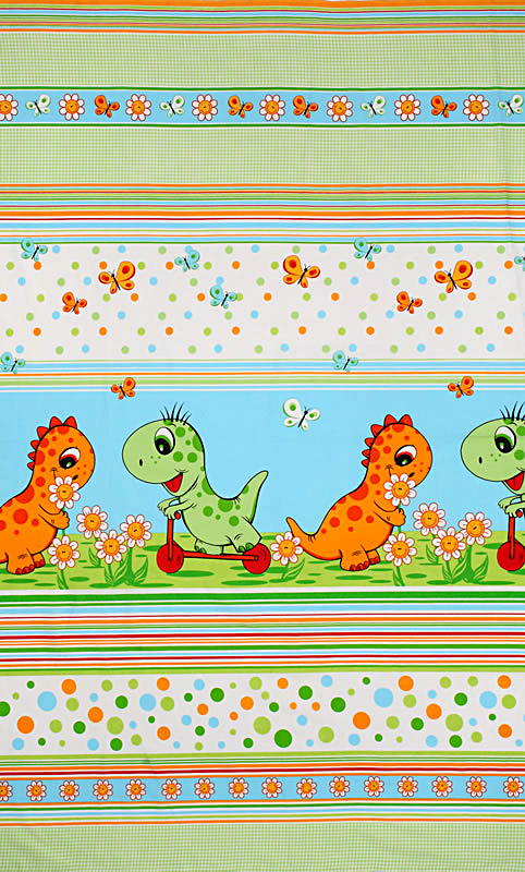 Drak na koloběžce zelená - 100% bavlna