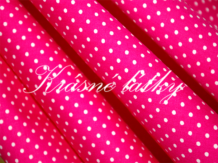 Puntíky 2 mm růžový podklad - 100% bavlna, š. 150 cm, 130 g/m2