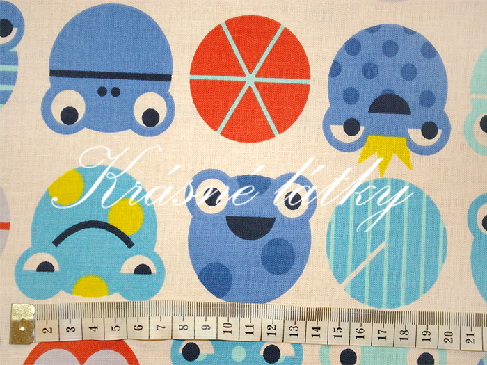 Žabičky modré značková metráž v pěkné kvalitě - š.160 cm 100% bavlna