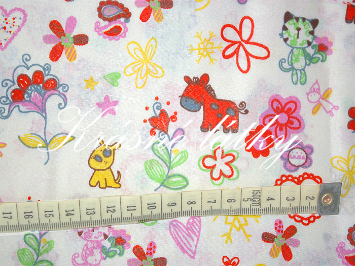 Koníček, pejsek..  š.140 cm 100% bavlna, hladké plátno