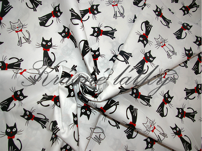 Kočky,koucouři,kočičky š.160cm 100%bavlna,hladké příjmné plátno,hezká kvalita