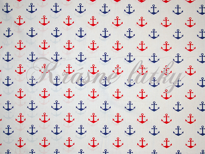 Kotvy - 100% bavlna, š. 160 cm, 130 g/m2,  příjemné plátno