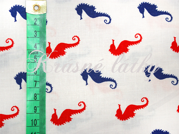Mořský koník - 100% bavlna, š. 160 cm, 130 g/m2
