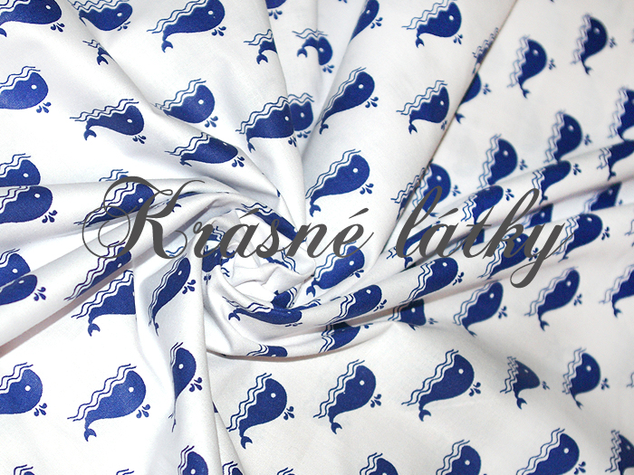 Velryba - 100% bavlna, š. 160 cm, 130gr m2