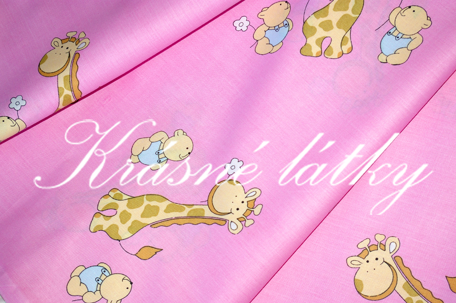 Žirafa růžová - 100% bavlna