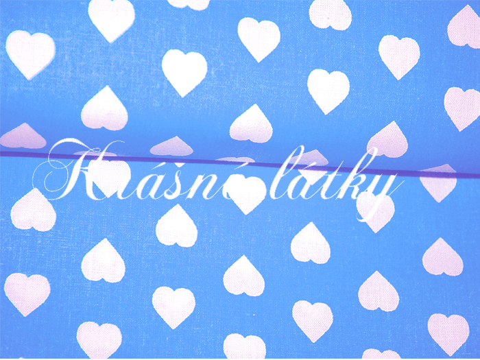 Srdíčka š. 160cm 100% bavlna bílá/šedý podklad