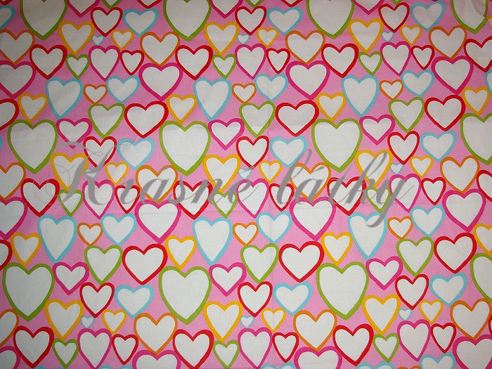 Veselá srdíčka - 100% bavlněná látka š.160cm ruzova