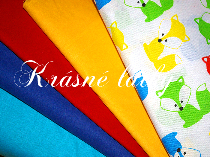Lišky barevné - 100% bavlna, š. 160 cm, 130 g/m2, bílý podklad