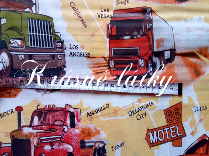 Kamion, bavlněná látka - metráž š. 140 cm, 135 g/m2