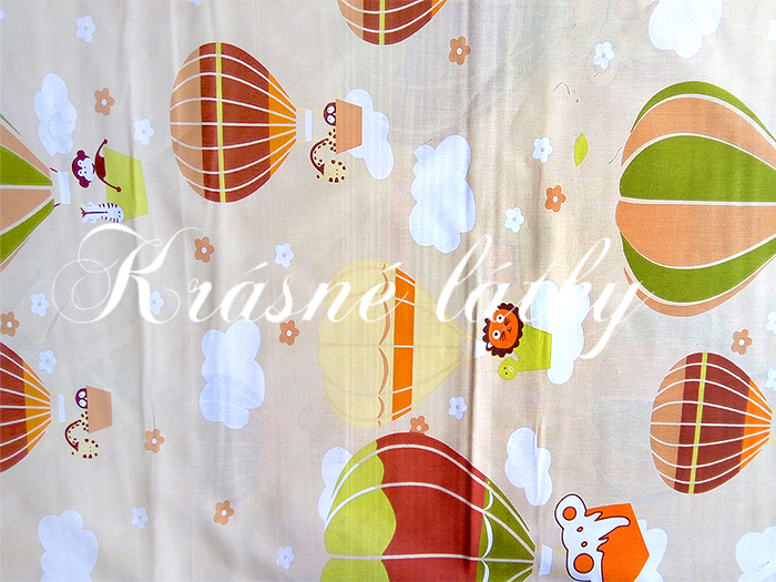 Balón, bavlněná látka - metráž š. 140cm, gramáž 135g/m2,okr podklad,100% bavlna