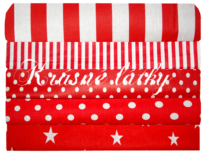 Červený proužek 100% bavlna, 135g/m2