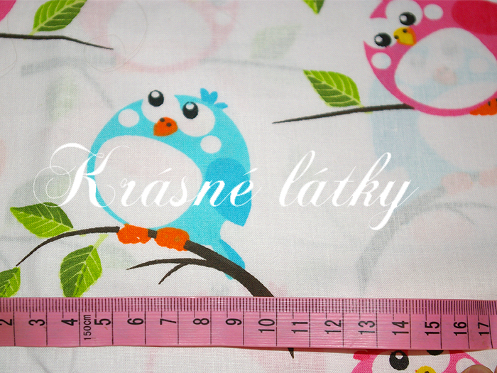 Ptáčci  š.160 cm 100% bavlna, hladké plátno
