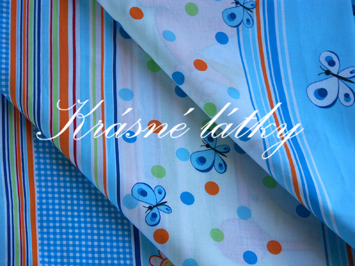 Drak na koloběžce modrá - 100% bavlněné plátno