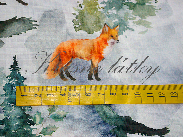 Lišky, orel, strom š. 160 cm bavlna, 150 g/m2