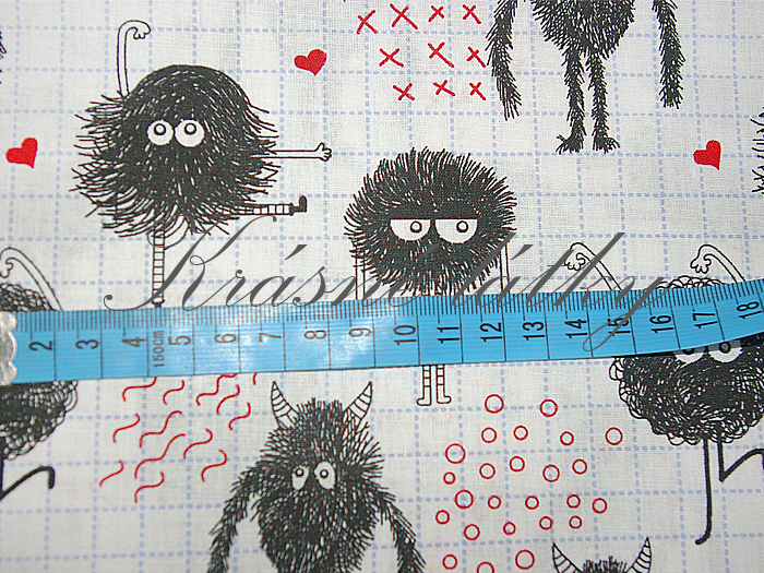 Bubáci z komína - 100% bavlna, š. 140 cm, 130 g/m2