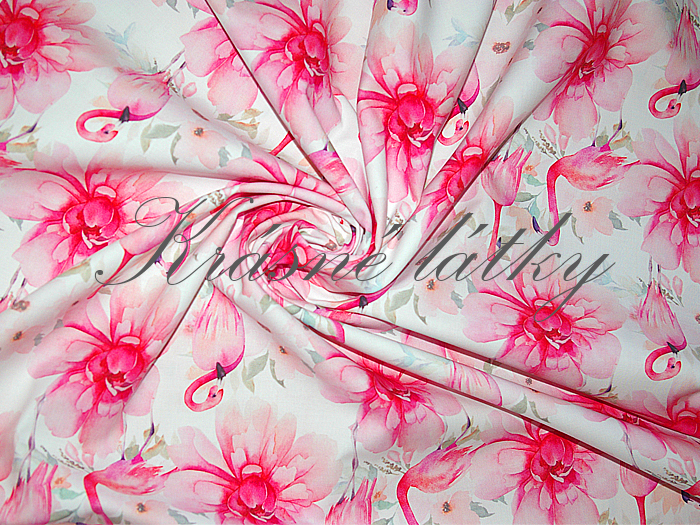 Flamingo - 100% bavlna, š. 160 cm, 150 g/m2