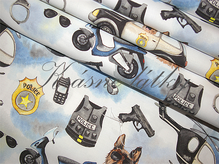 Policie - 100%  bavlna, š. 160 cm,  150 g/m2