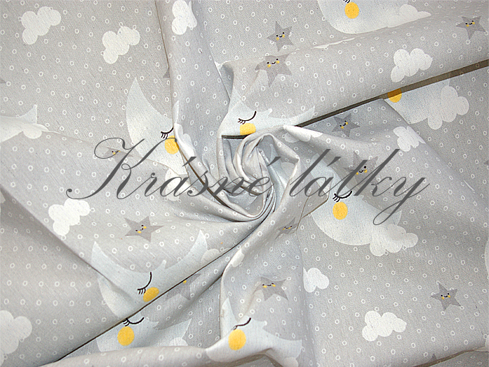 Měsíc a hvězdy - 100% bavlna, š. 210 cm, 220 gr/m2, pěkná kvalita