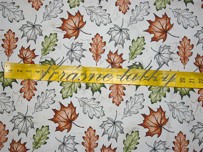 Javorové listy - 97 % bavlna, 3 % elastan, š. 155 cm, 290 g/m2