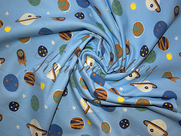 Planety - 95 % bavlna, elastan 5 %, š. 160 cm, 170 g/m2 