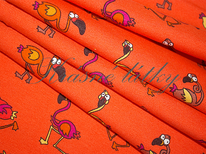 Plameňák - 95 % bavlna, elastan 5 %, š. 160 cm, 170 g/m2 