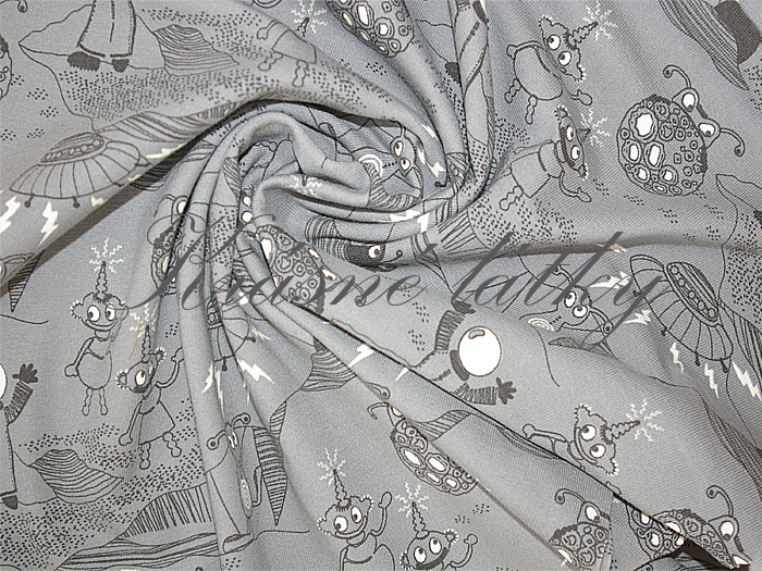 Marťané - 95 % bavlna, elastan 5 %, š. 160 cm, 170 g/m2 