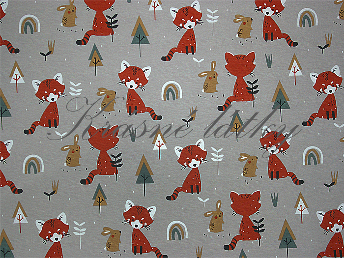 Lišák Vuk - 92 % bavlna, elastan 8 %, š. 150 cm, 220 g/m2