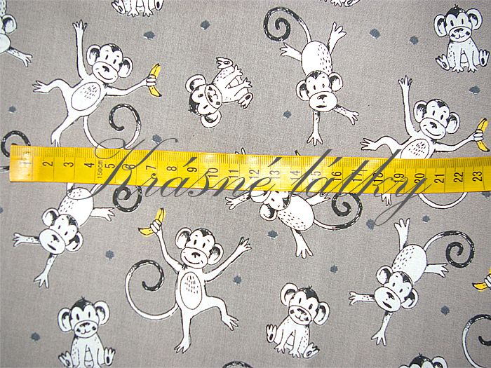 Opičky s banánem - 100% bavlna, š. 140, 145 g/m2