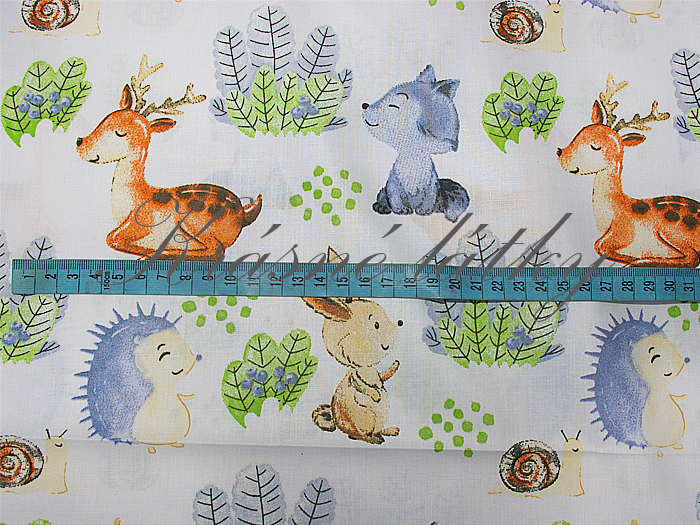 160 x 92 cm Lesní zvířátka - 100% bavlna, 160 cm, 130 g/m2