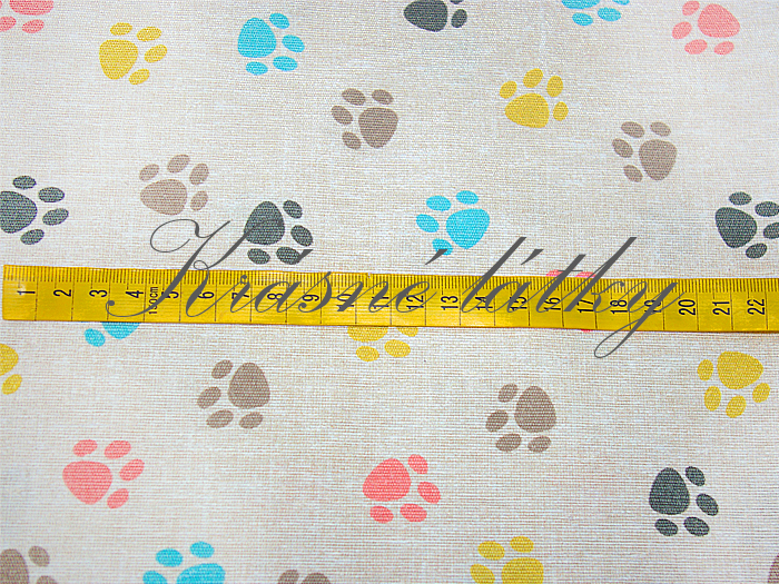 Tlapky - 60% bavlna, 40% polyester, š. 280 cm, 180 g/m2, dětské látky metráž