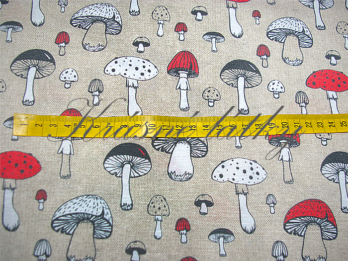 Houby - 60% bavlna, 40% polyester, š. 280 cm, 180 g/m2, dětské látky metráž