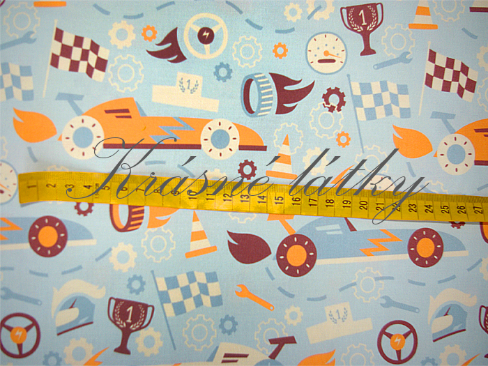 Retro auta - 100% bavlna, š. 160 cm, 150 g/m2