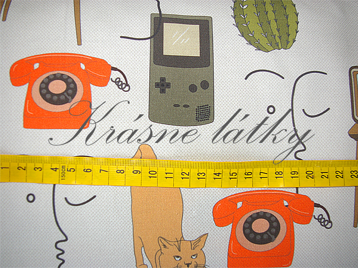 Retro elektro - 100% bavlna, š. 160 cm, 150 g/m2