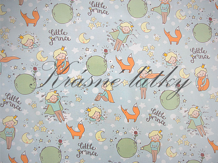 Dětská pohádková látka Little Prince - 100% bavlna, š. 160 cm, 150 g/m2