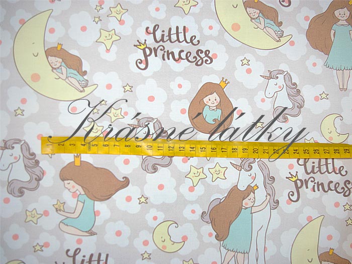Dětská pohádková látka Little Princess - 100% bavlna, š. 160 cm, 150 g/m2