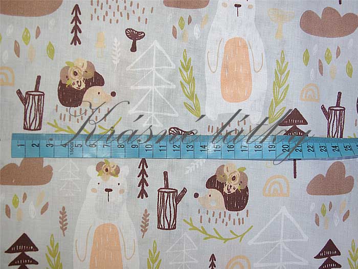 Bavlna Boho lesní zvířátka - 100% bavlna, š. 160 cm, 130 g/m2, látky metráž