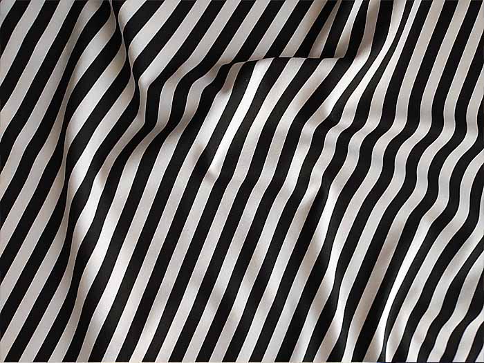 Černé pruhy, bavlněný úplet - 95 % bavlna, 5% elastan