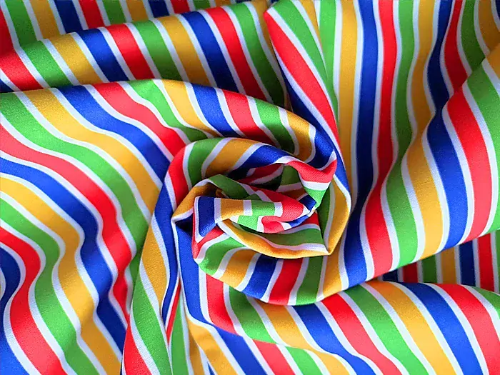 Bavlna barevné pruhy mix, dětské látky metráž