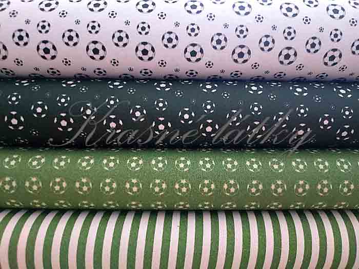 Bavlna fotbalové černé míče, dětské látky metráž