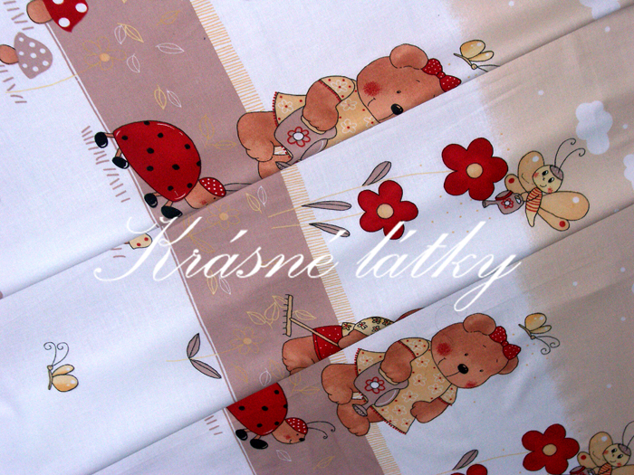 Pohádkový medvídek a vochomůrka 1 - bavlněné plátno