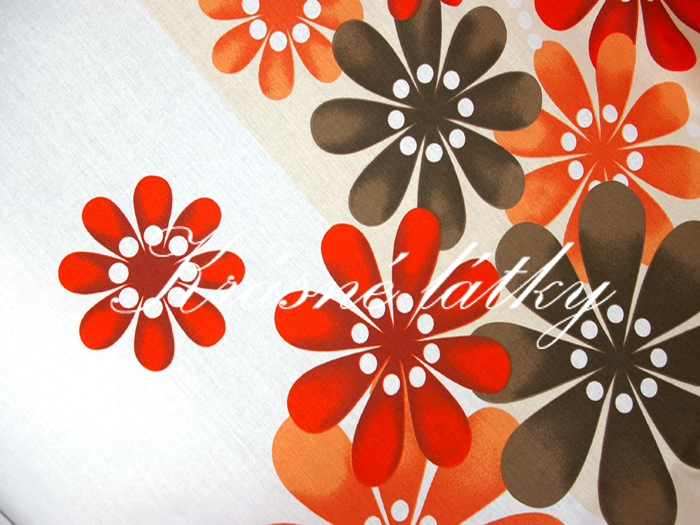 Vyprodáno Větší zářivé kytičky, šíře látky 240 cm, 100% bavlna