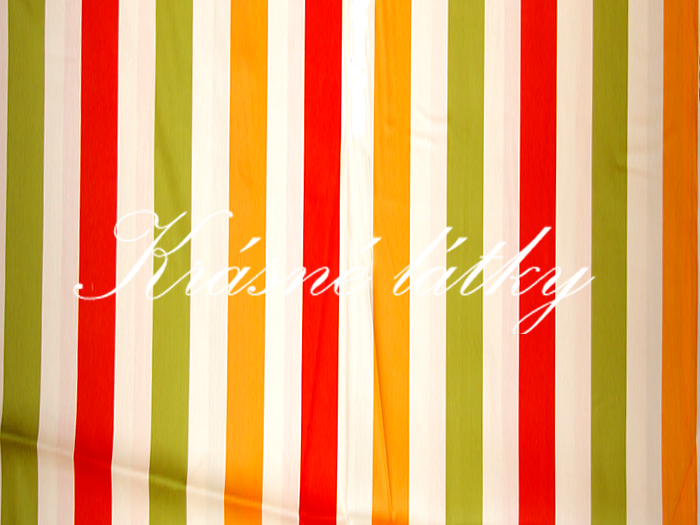 Pruhy zelený oranžový, červený - šíře 240 cm Top kvalita!!