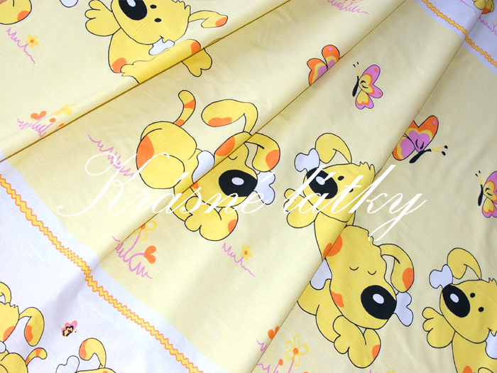 Zlatí pejskové a štěňátka - 100% bavlněné plátno, š. 160cm